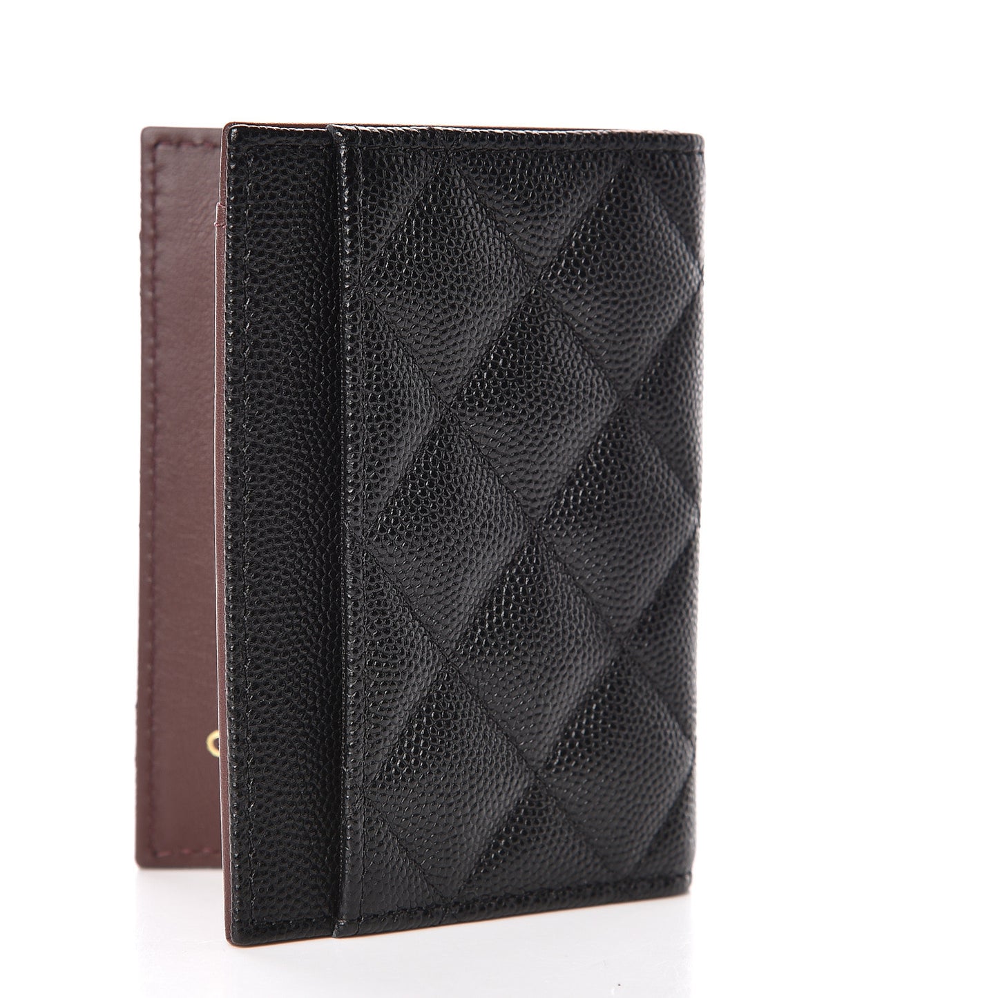 Caviar Quilted Card Holder Wallet Black