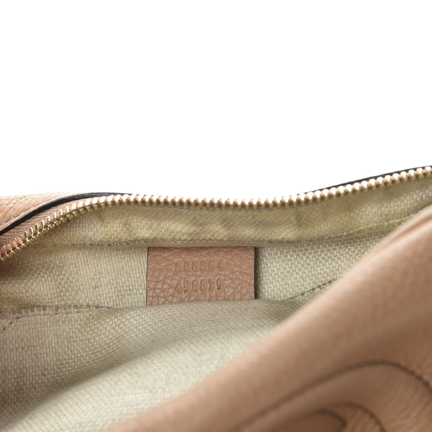 Gucci Pebbled Calfskin Small Soho Disco Bag Rose Beige 9 of 10
