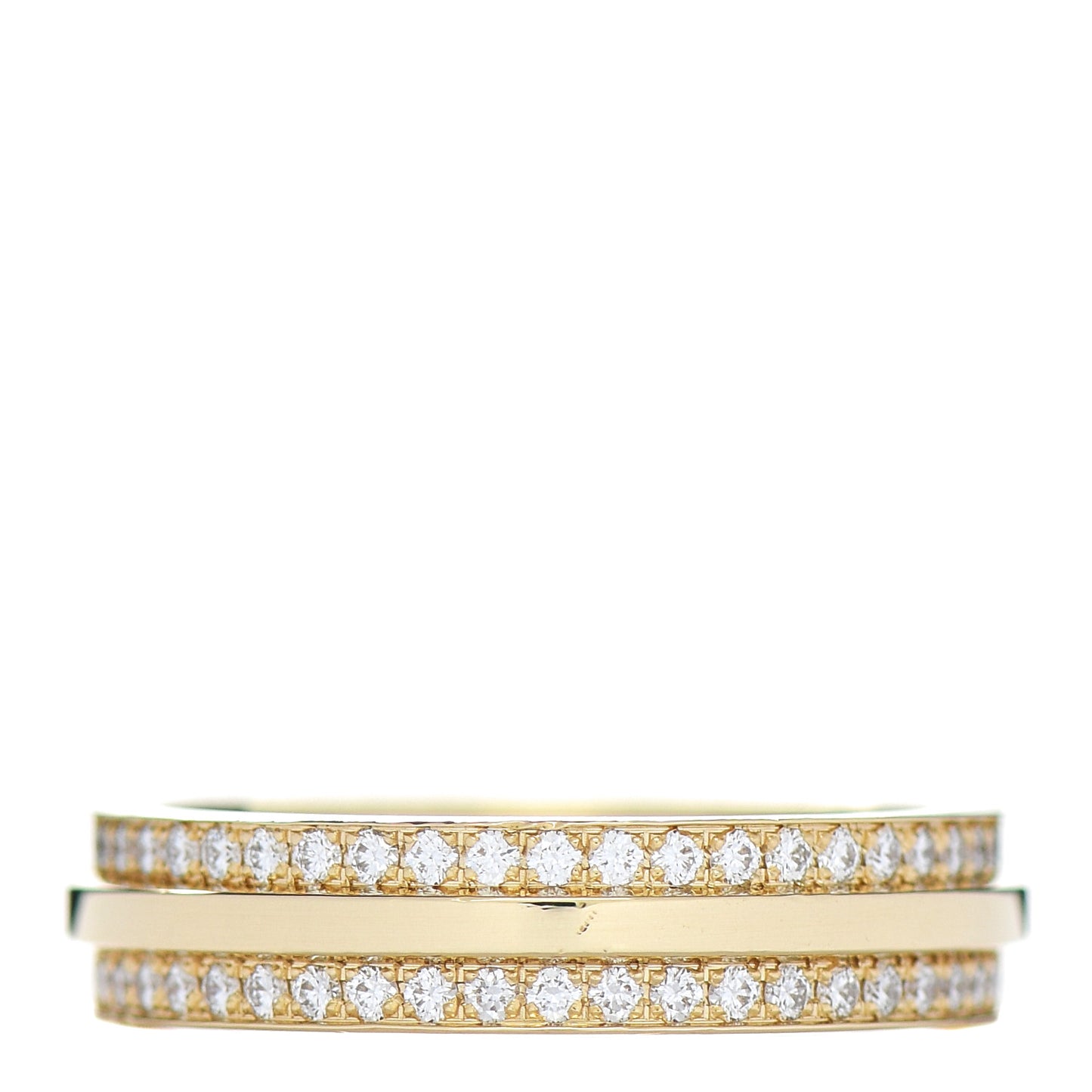 18K Yellow Gold Diamond Narrow T Two Pave Ring 50 5.5