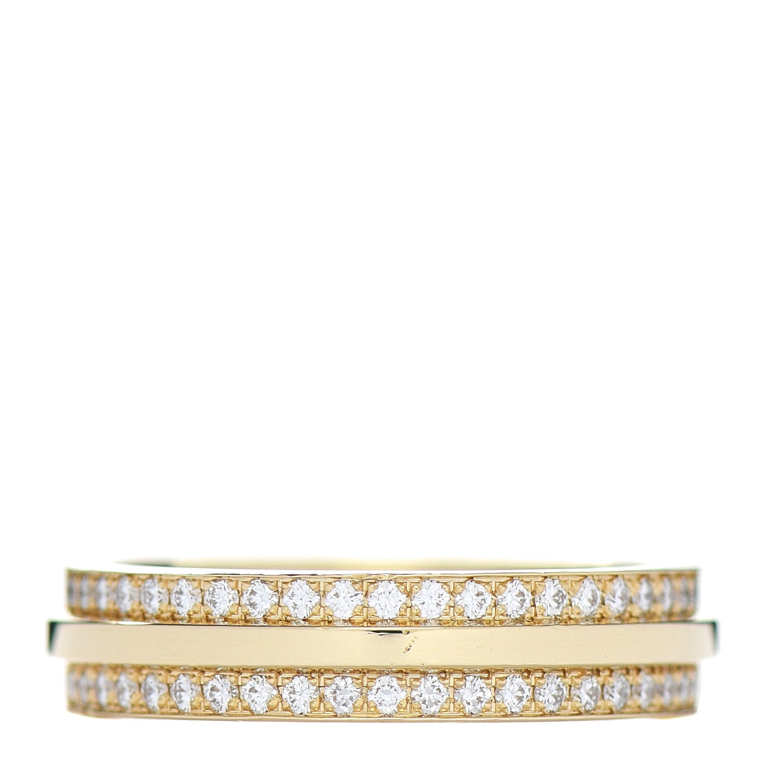 Tiffany 18K Yellow Gold Diamond Narrow T Two Pave Ring 50 5.5 3 of 5