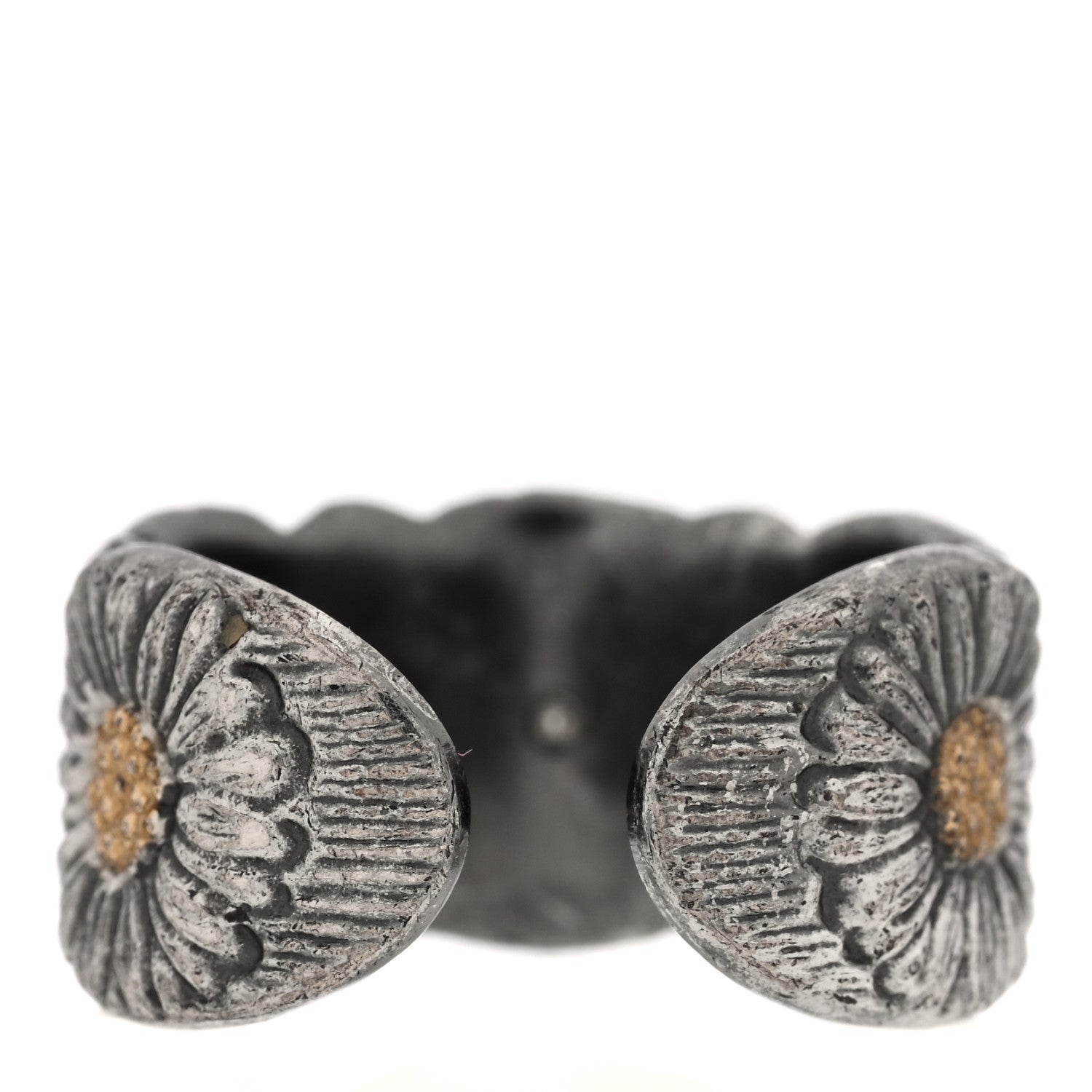 Buccellati Sterling Silver Gold Vermeil Brown Diamond Blossoms Daisy Color Eternelle Ring 53 6.5 3 of 4
