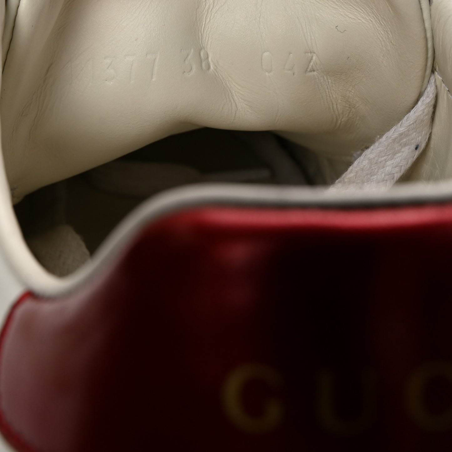 Calfskin Web GG Apple Embroidered Womens Ace Sneakers 38 White