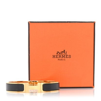 Hermes Matte Enamel Narrow Clic Clac HH Bracelet T5 Black 5 of 5