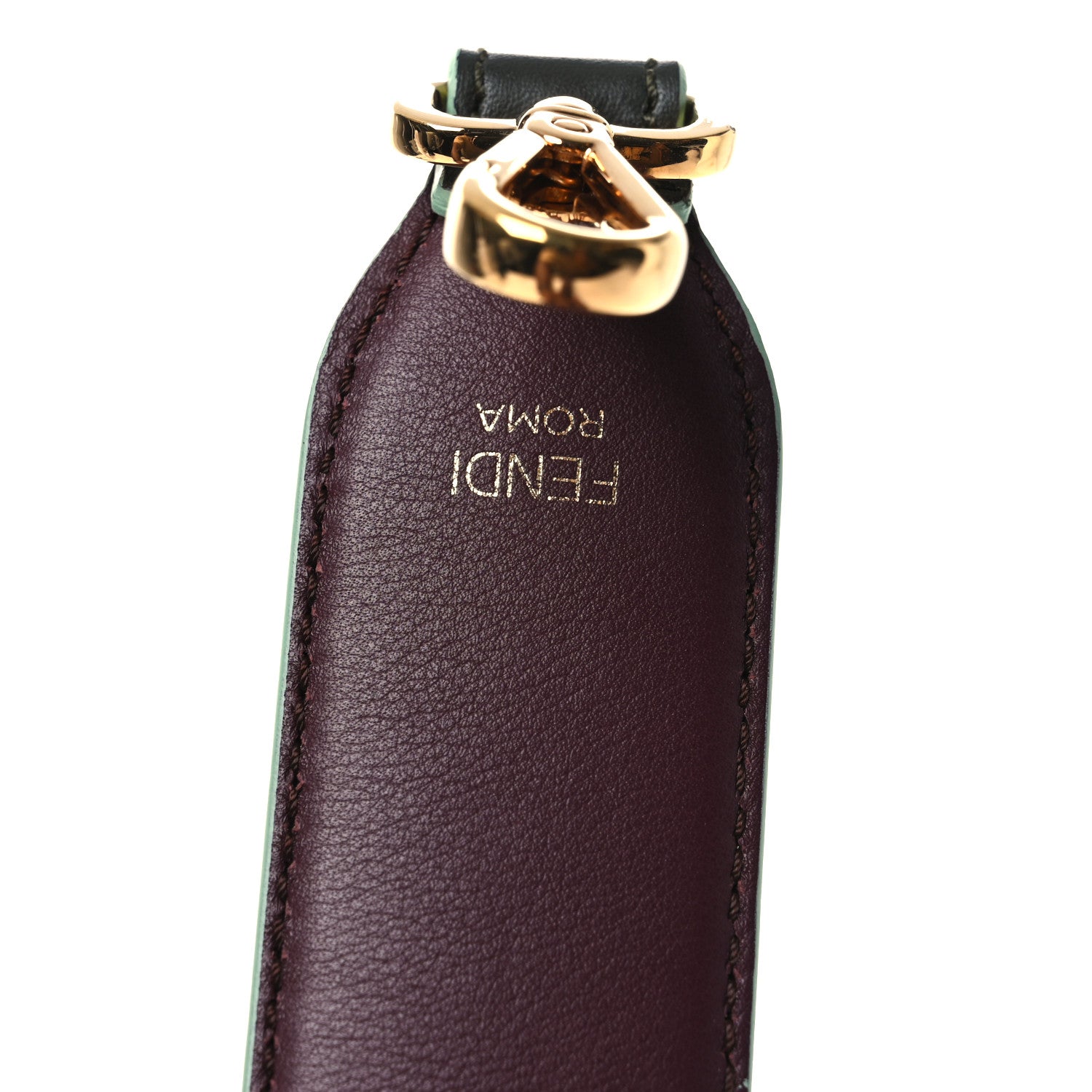 Fendi Vitello Dolce Bi-Color Degrade Studded Strap You Verde Prato Bordeaux 3 of 5