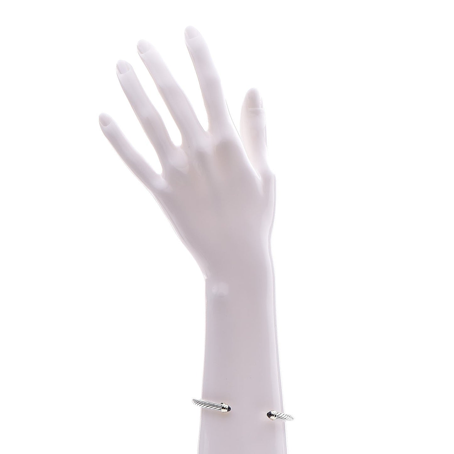Sterling Silver 14K Yellow Gold Amethyst 5mm Cable Classics Petite Color Bracelet