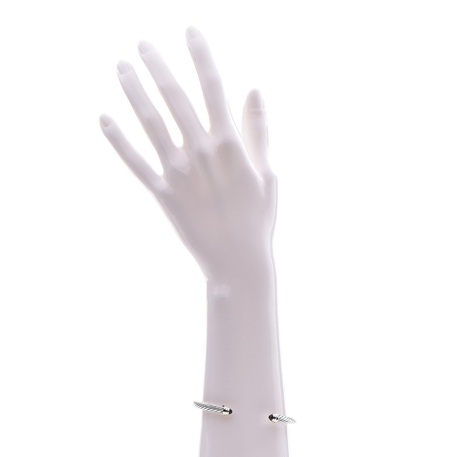 David Yurman Sterling Silver 14K Yellow Gold Amethyst 5mm Cable Classics Petite Color Bracelet 2 of 5