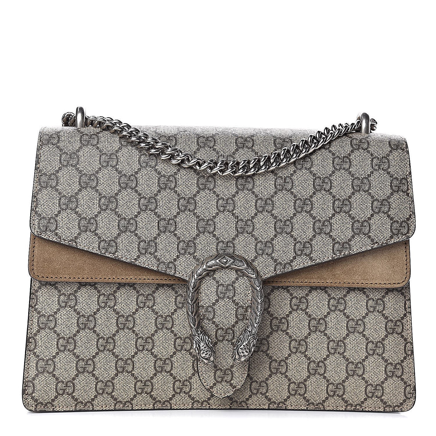 Gucci GG Supreme Monogram Medium Dionysus Shoulder Bag Taupe 1 of 11