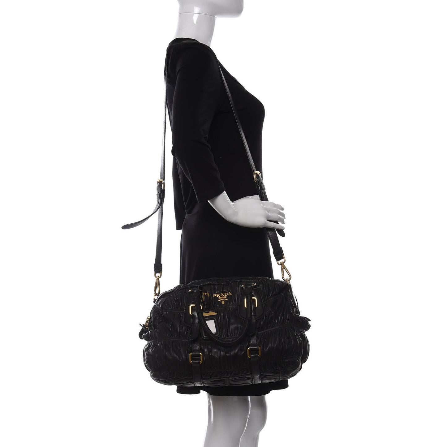 Nappa Gaufre Satchel Black