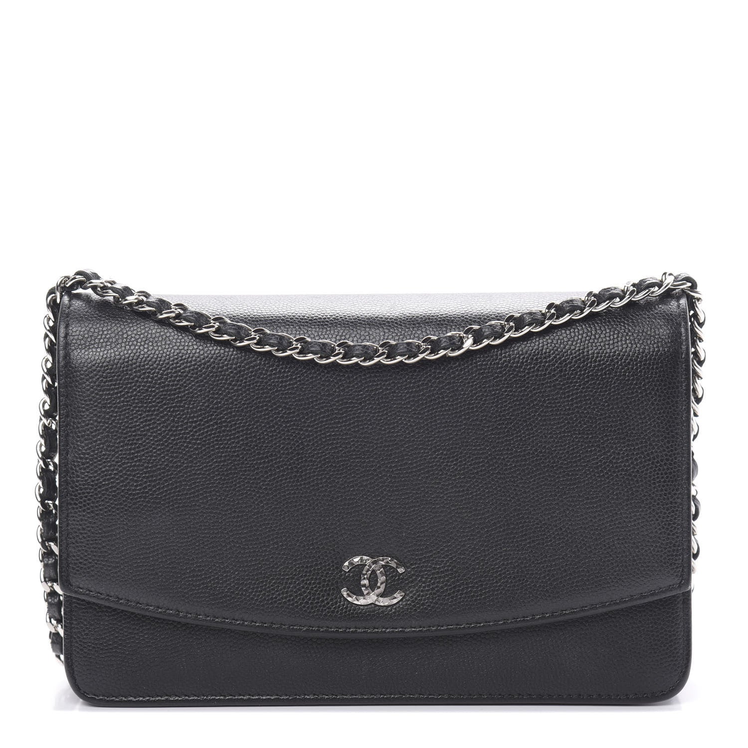 Chanel Caviar Sevruga Wallet On Chain WOC Black 1 of 14