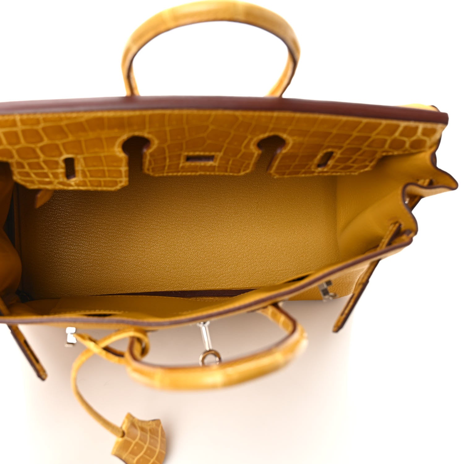 Hermes Togo Shiny Niloticus Crocodile Birkin Touch 25 Jaune Ambre 5 of 8