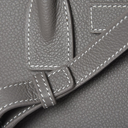 Saint Laurent Grained Calfskin Topstich Baby Sac De Jour Grey 7 of 8