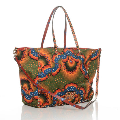 Valentino Garavani Canvas Enchanted Wonderland Medium Rockstud Reversible Tote Rosso 3 of 6