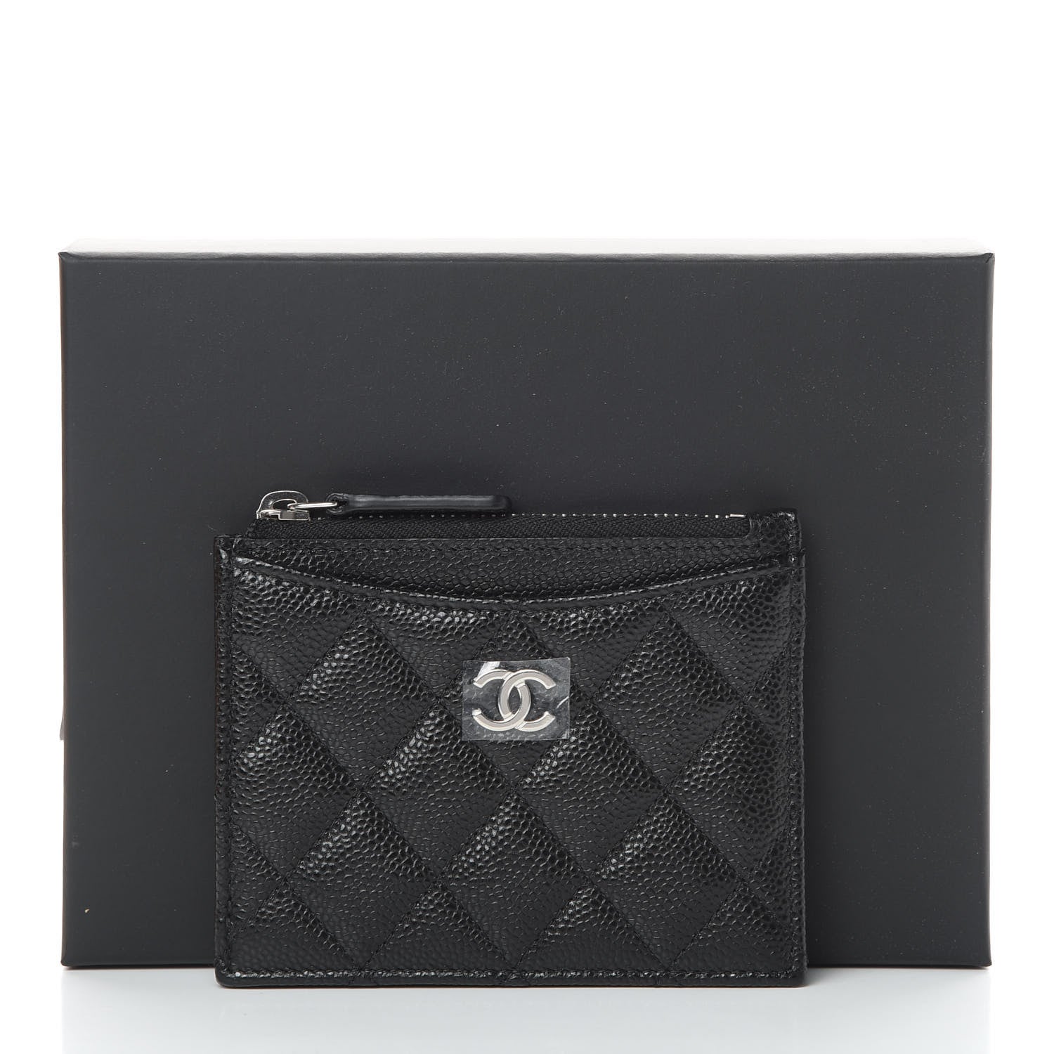Chanel Caviar Quilted CC Zip Card Holder Black 8 of 8