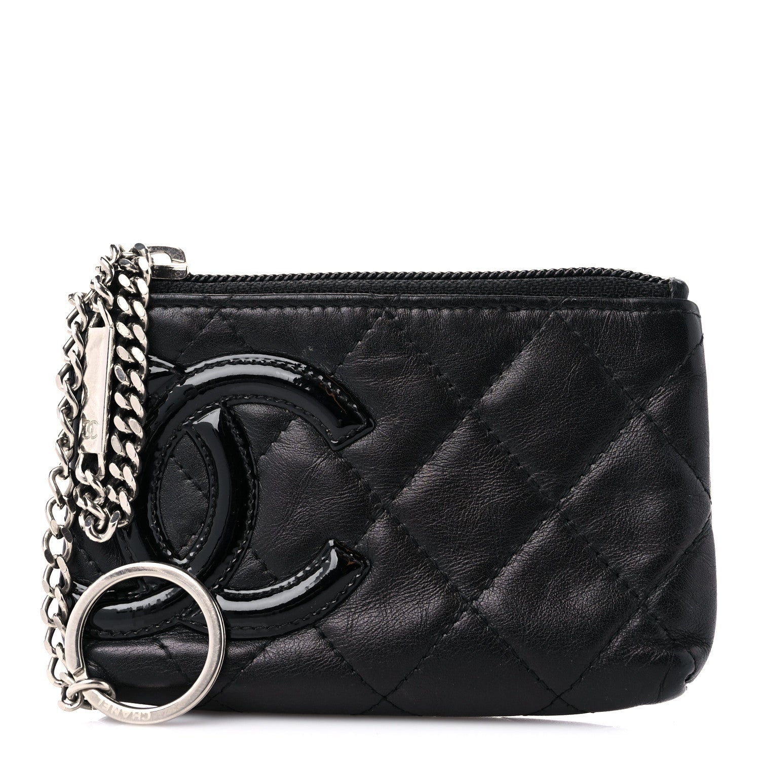 Chanel Calfskin Quilted Cambon Key Pouch Black 1 of 10