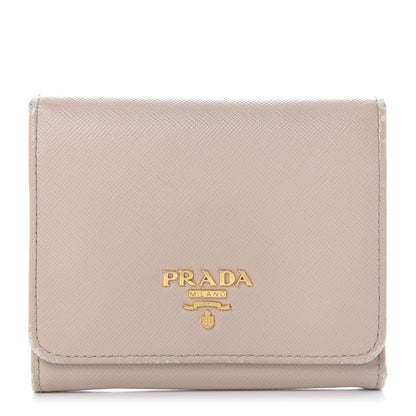 Prada Saffiano Metal Tri-Fold Wallet Cammeo 1 of 8