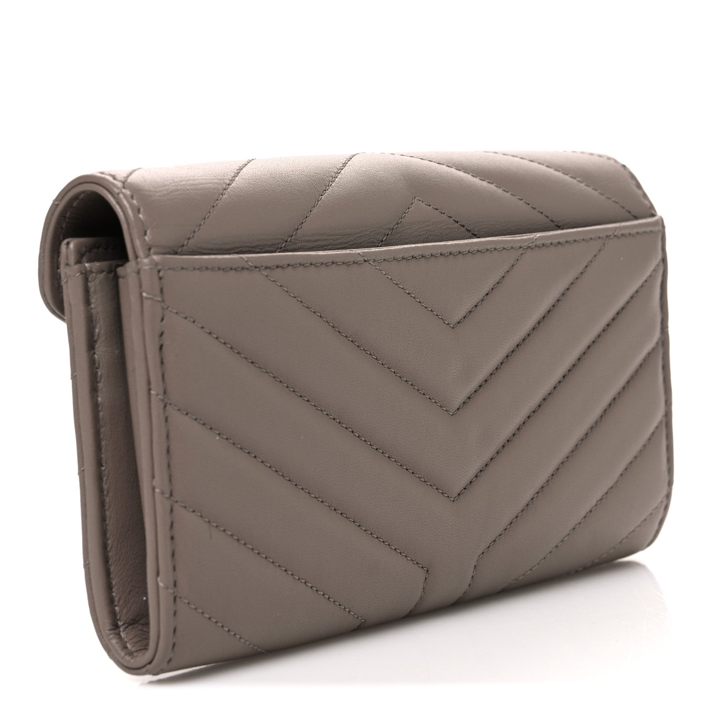 Lambskin Y Quilted Monogram Large Loulou Flap Wallet Mink