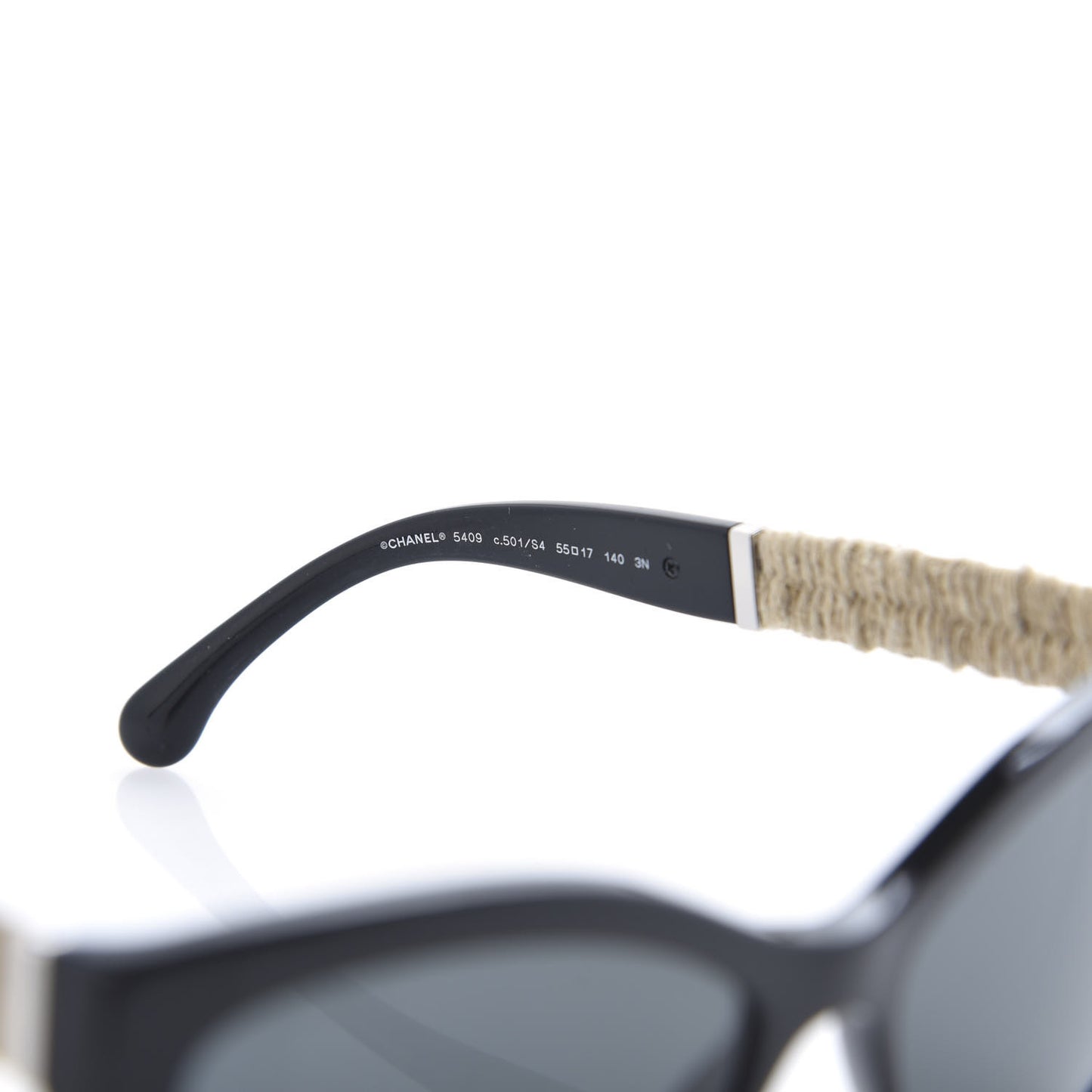 Acetate Rope Cat Eye Sunglasses 5409-A Black