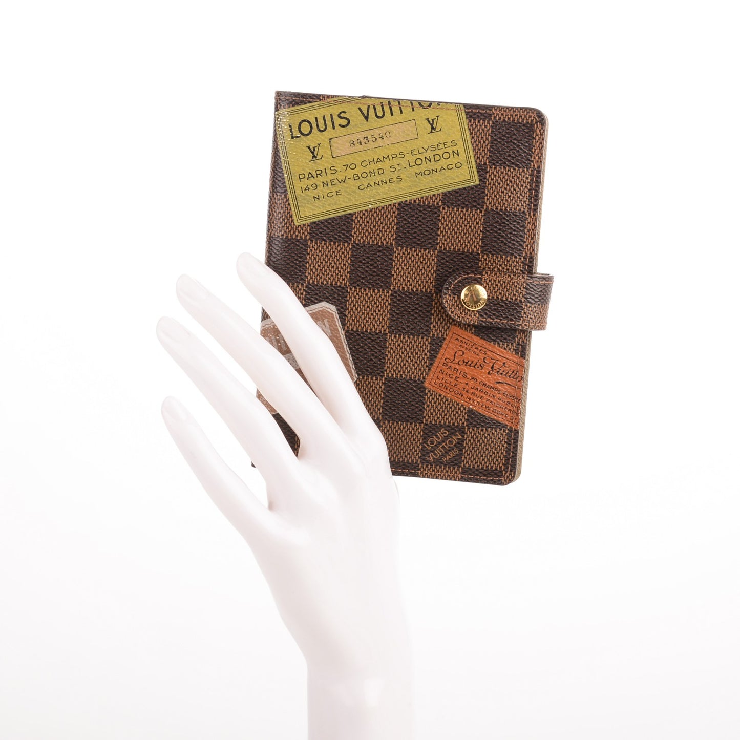 Damier Ebene Labels Small Ring Agenda Cover
