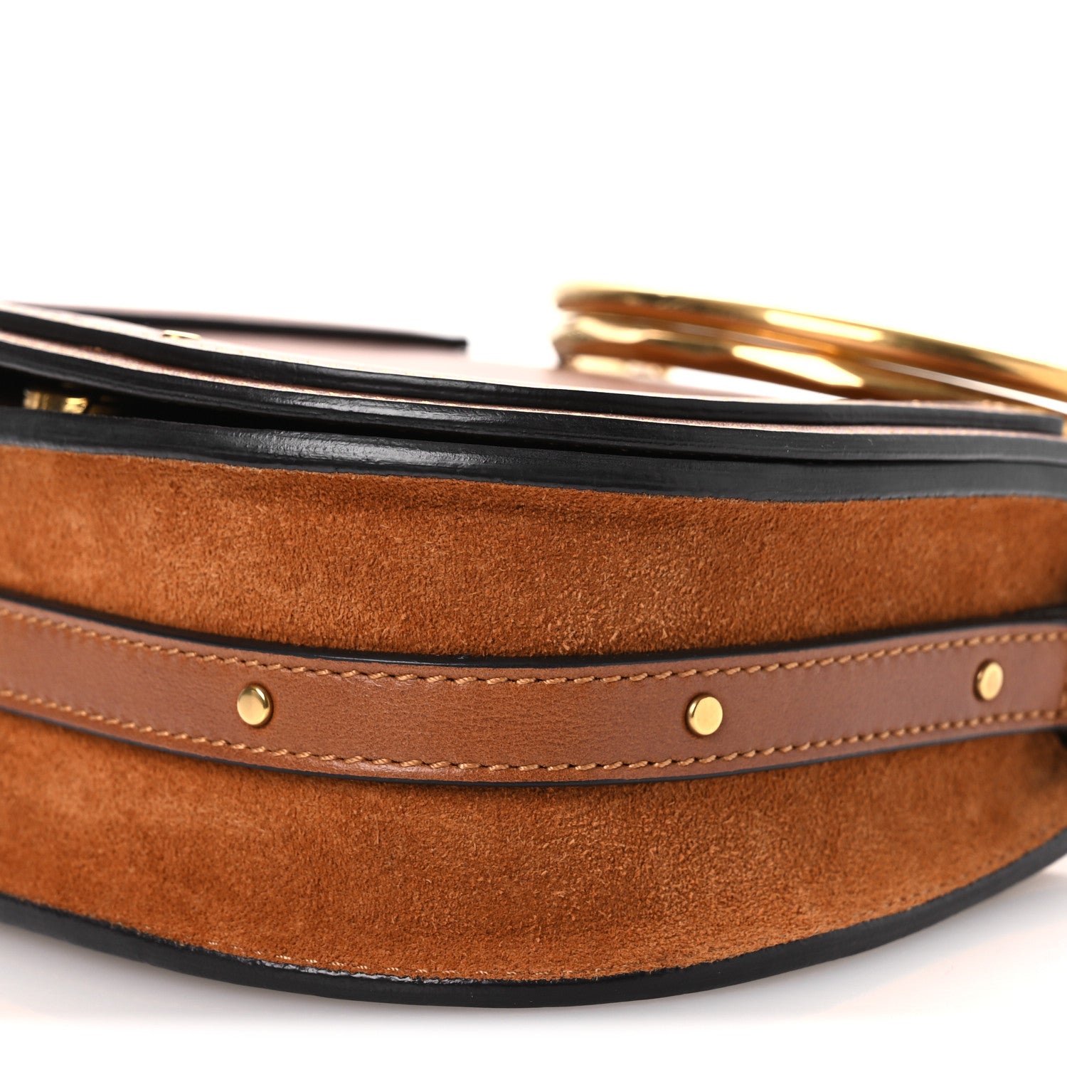 Chloe Calfskin Suede Small Nile Bracelet Bag Caramel 10 of 14