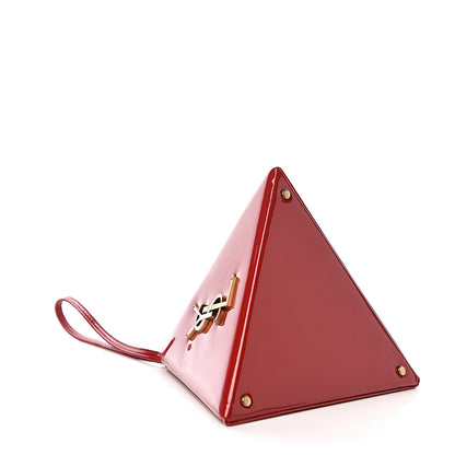 Saint Laurent Patent Pyramid Clutch Rouge 3 of 9