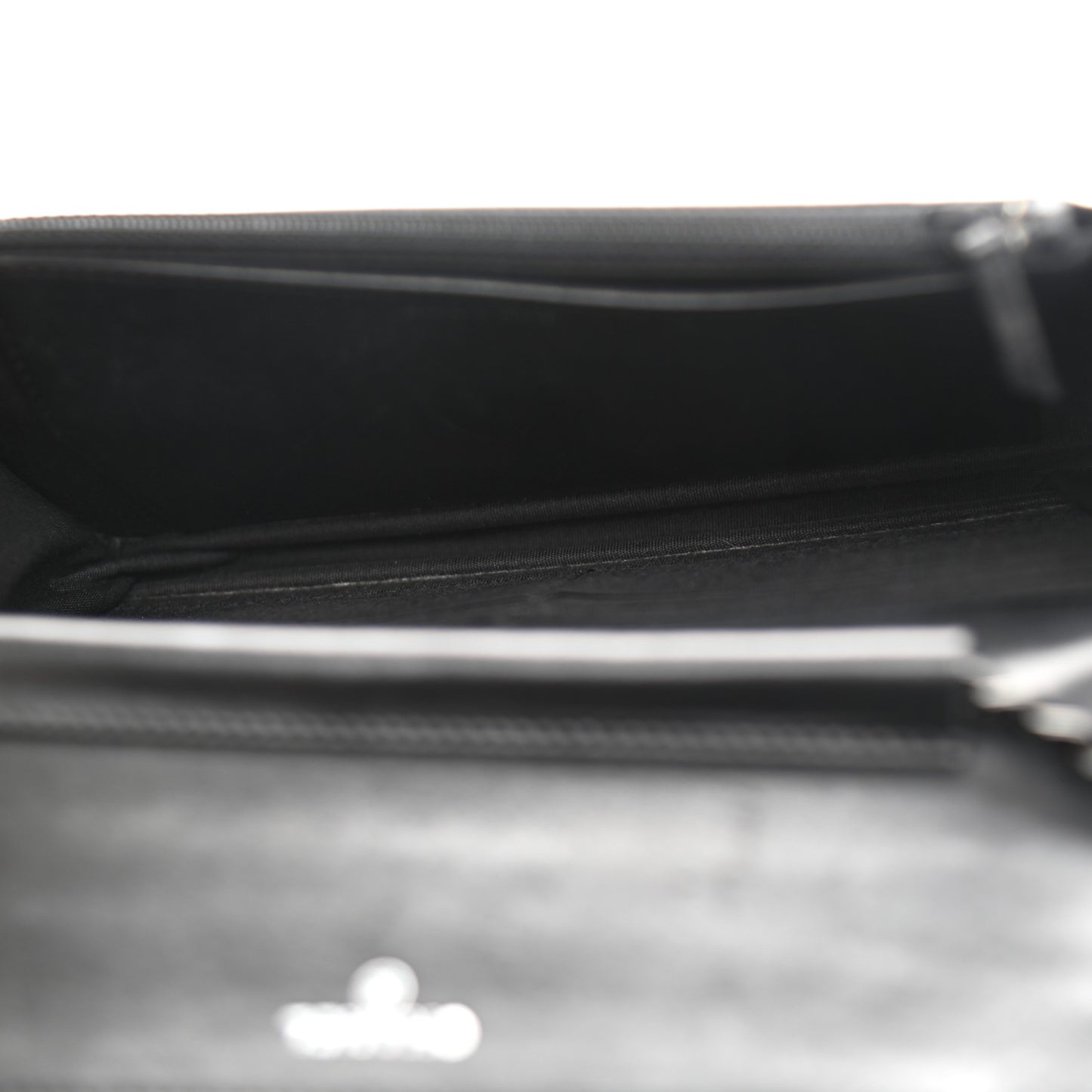 Calfskin Quilted Boy Wallet On Chain WOC Black