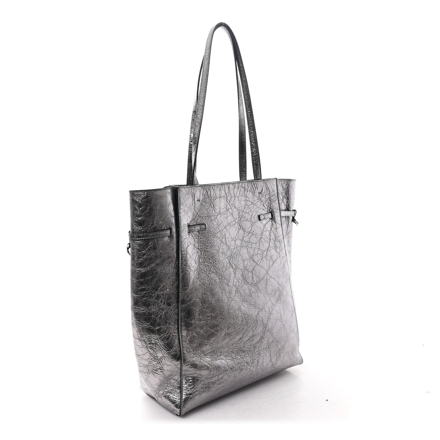 Metallic Calfskin Medium Voyou Bag Silver
