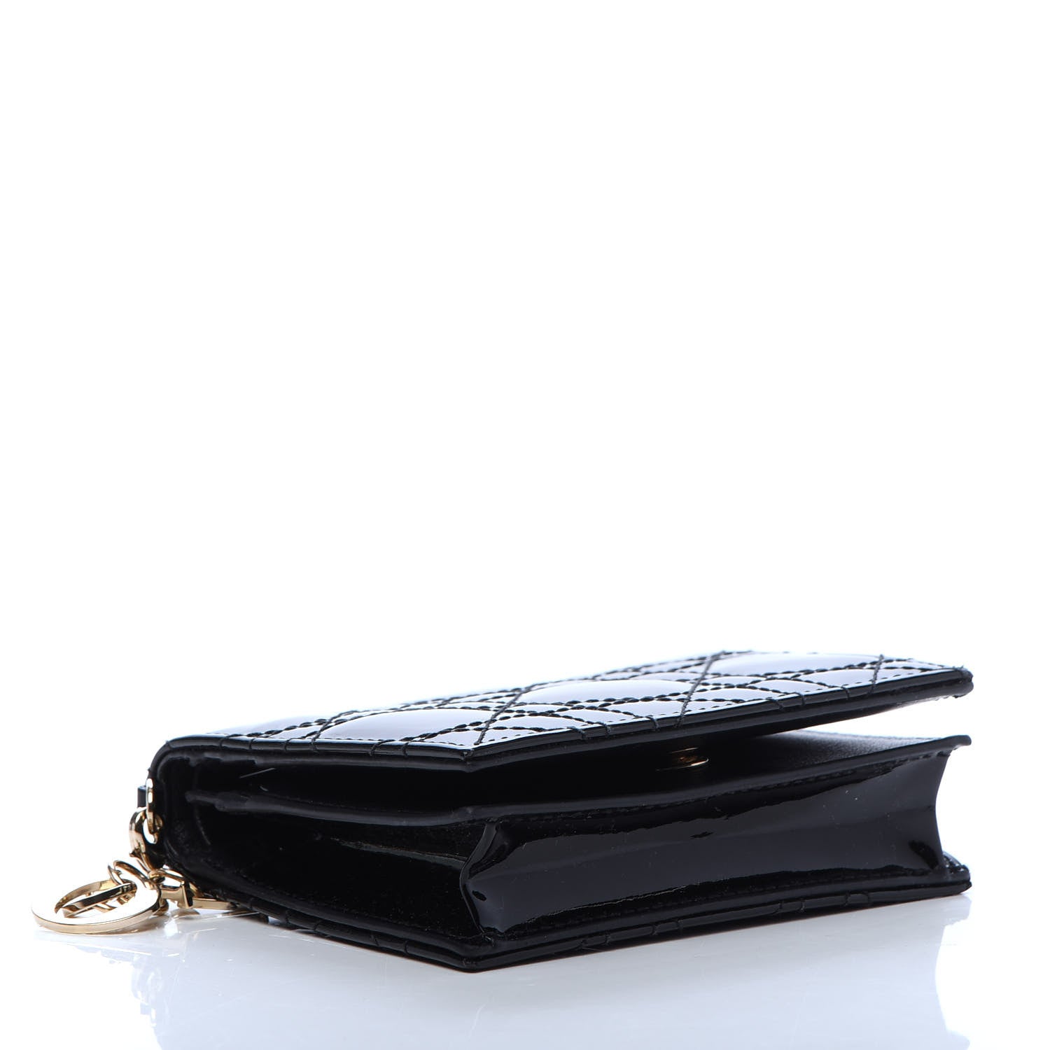 Christian Dior Patent Cannage Lady Dior Card Holder Black 4 of 10