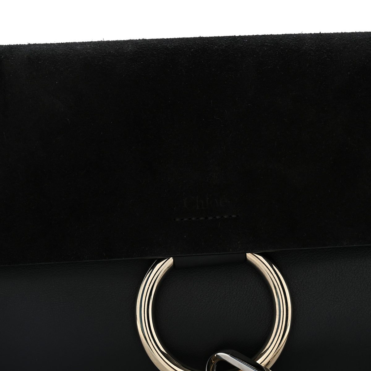Suede Calfskin Small Faye Shoulder Bag Black