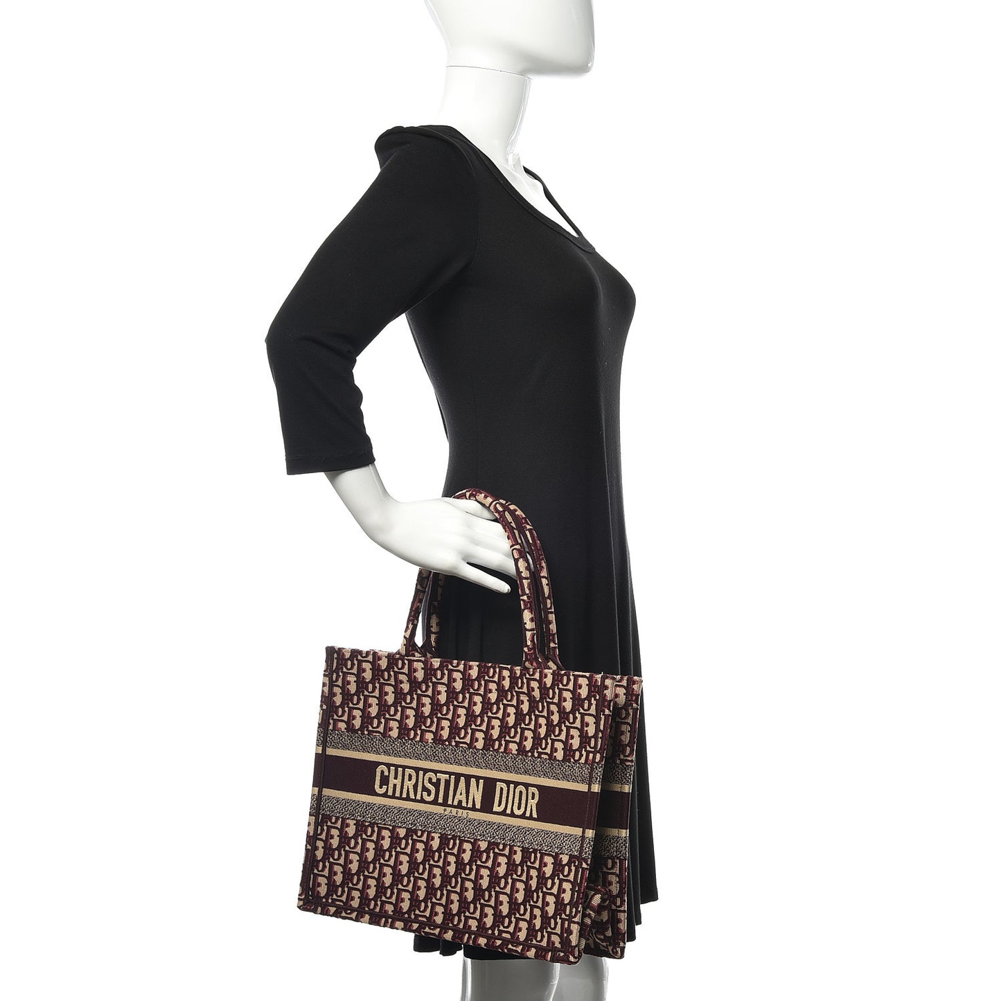 Oblique Medium Book Tote Burgundy Multicolor