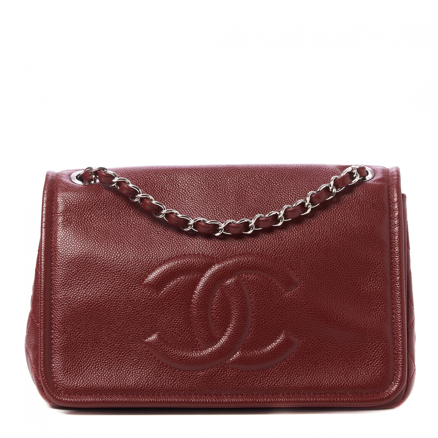 Chanel Caviar Large Timeless CC Flap Dark Red 1 of 10