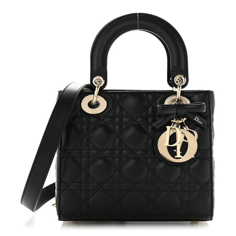 Lambskin Cannage Small Lady Dior Black