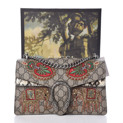Gucci GG Supreme Monogram Elaphe Elephant Embroidered Small Dionysus Shoulder Bag 11 of 11
