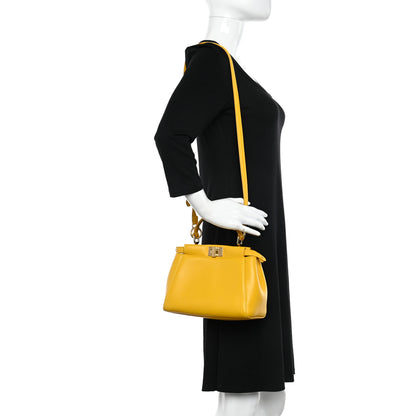 Fendi Nappa Stacked Bar Mini Peekaboo Iconic Satchel Mimosa 2 of 12