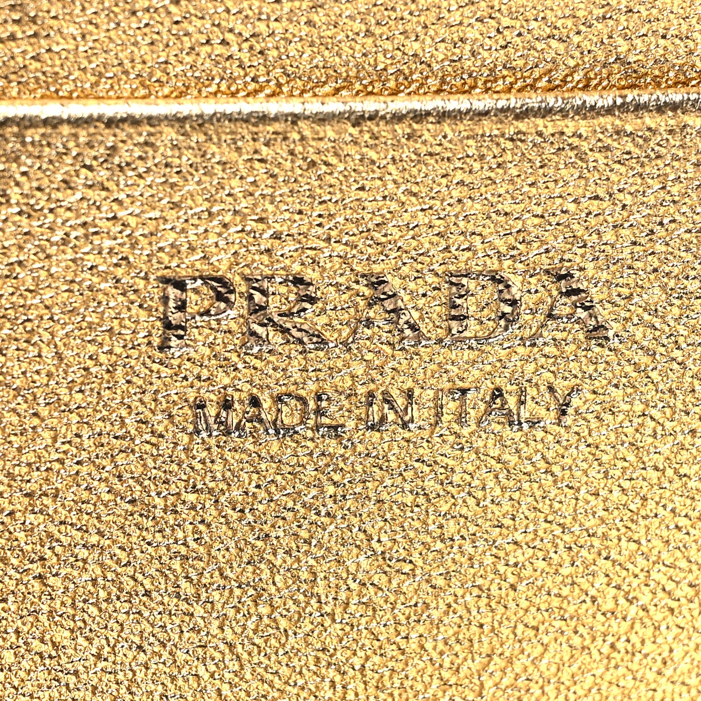 Saffiano Metal Tab Card Case Metallic Gold