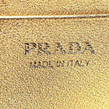 Prada Saffiano Metal Tab Card Case Metallic Gold 6 of 8