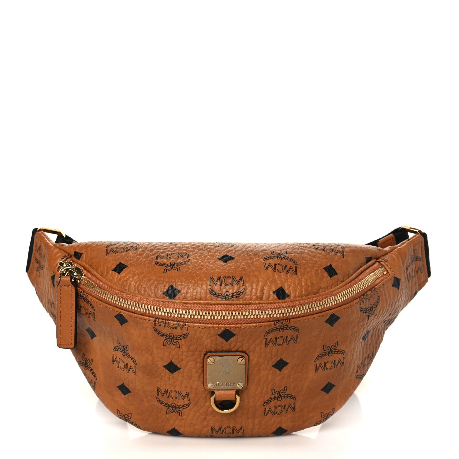 MCM Visetos Medium Fusten Belt Bag Cognac 1 of 8