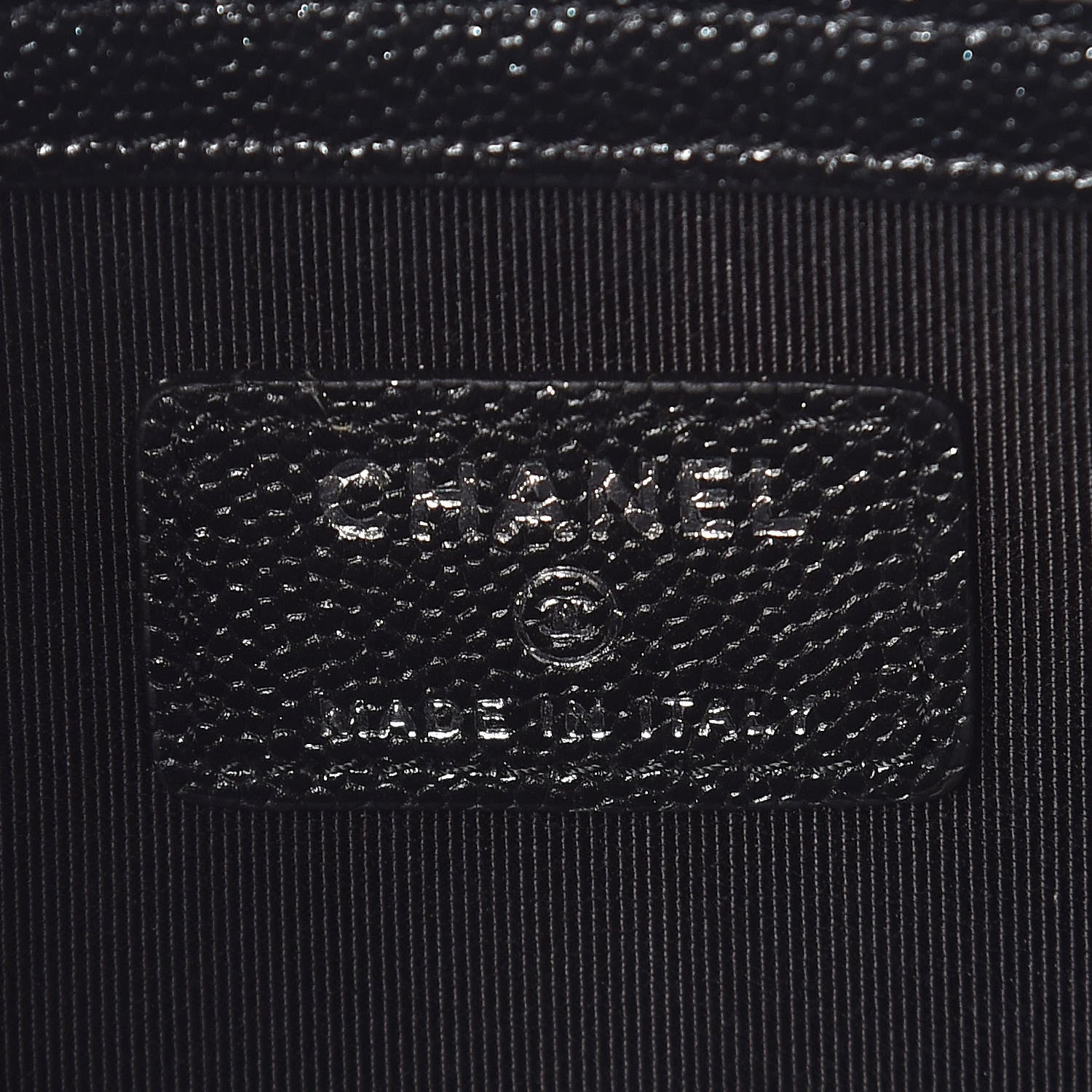 Chanel Metallic Caviar Quilted Medium Cosmetic Case Black 8 of 10