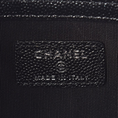 Chanel Metallic Caviar Quilted Medium Cosmetic Case Black 8 of 10