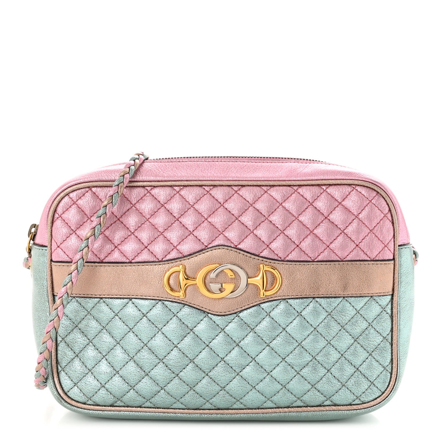 Gucci Laminated Nappa Trapuntata Small Zumi Shoulder Bag Rosa 1 of 10