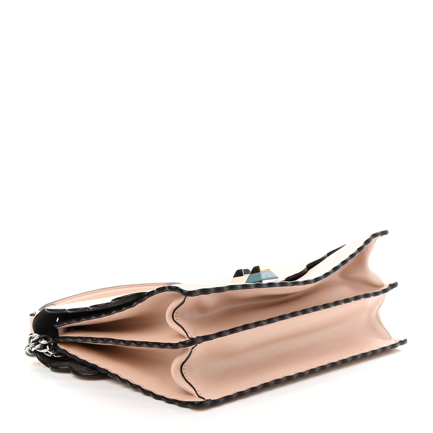Fendi Vitello Liberty Scalloped Studded Kan I Shoulder Bag Plaster 4 of 9