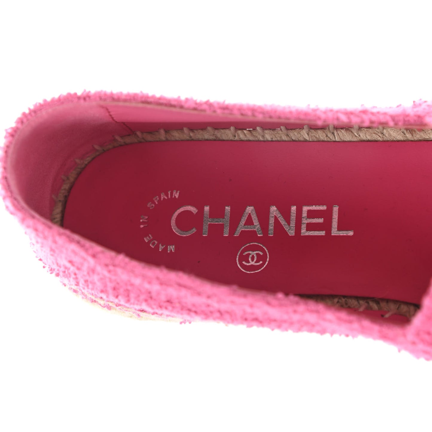 Tweed CC Espadrilles 37 Dark Pink Black