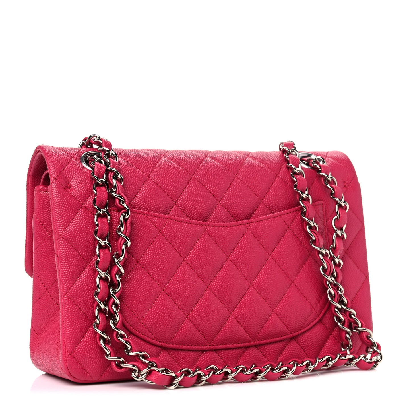 Caviar Quilted Small Double Flap Dark Pink