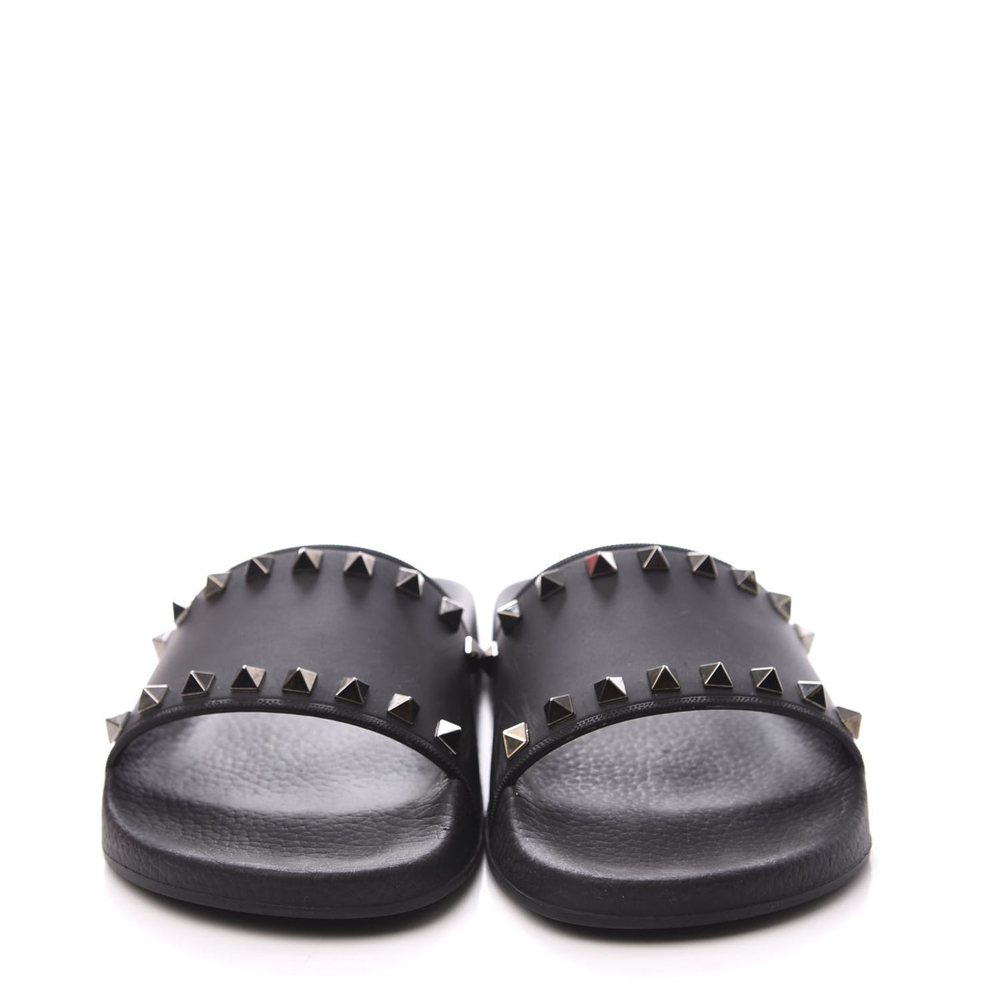 Rubber Rockstud Slide Sandals 38 Black