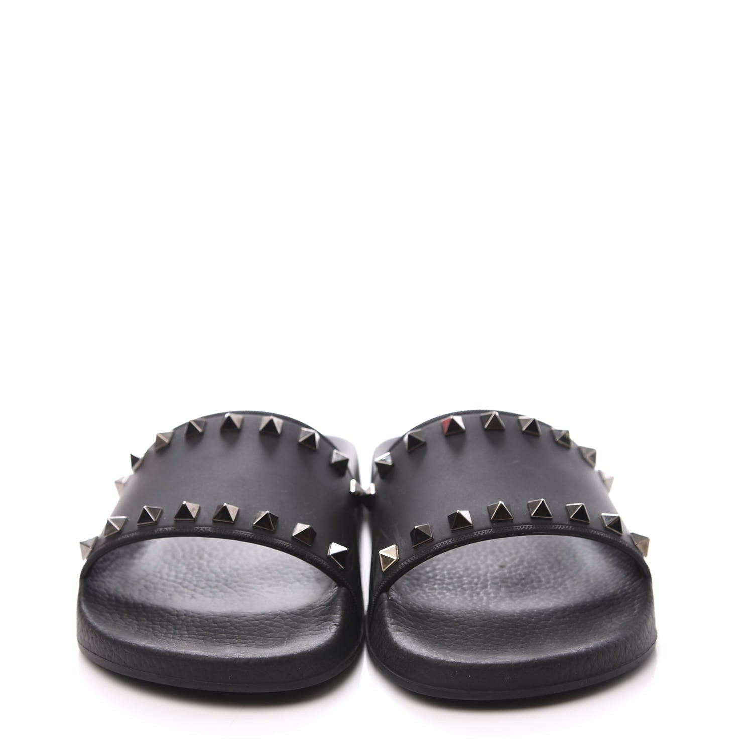 Valentino Garavani Rubber Rockstud Slide Sandals 38 Black 3 of 11
