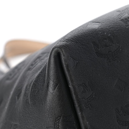 MCM Calfskin Ottomar Monogram Medium Klara Shopper Tote Black 5 of 13