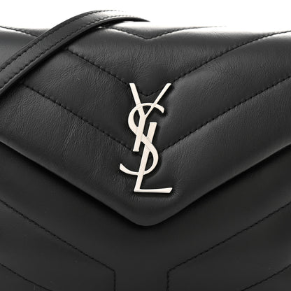 Saint Laurent Calfskin Y Quilted Monogram Toy Loulou Crossbody Bag Black 8 of 12