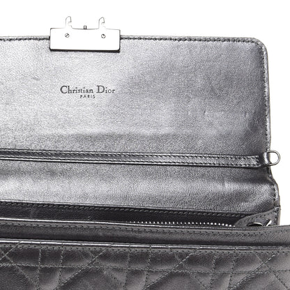 Christian Dior Metallic Lambskin Cannage Miss Dior Chain Wallet Silver 7 of 11