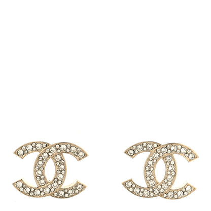 Chanel Crystal CC Earrings Gold 1 of 5