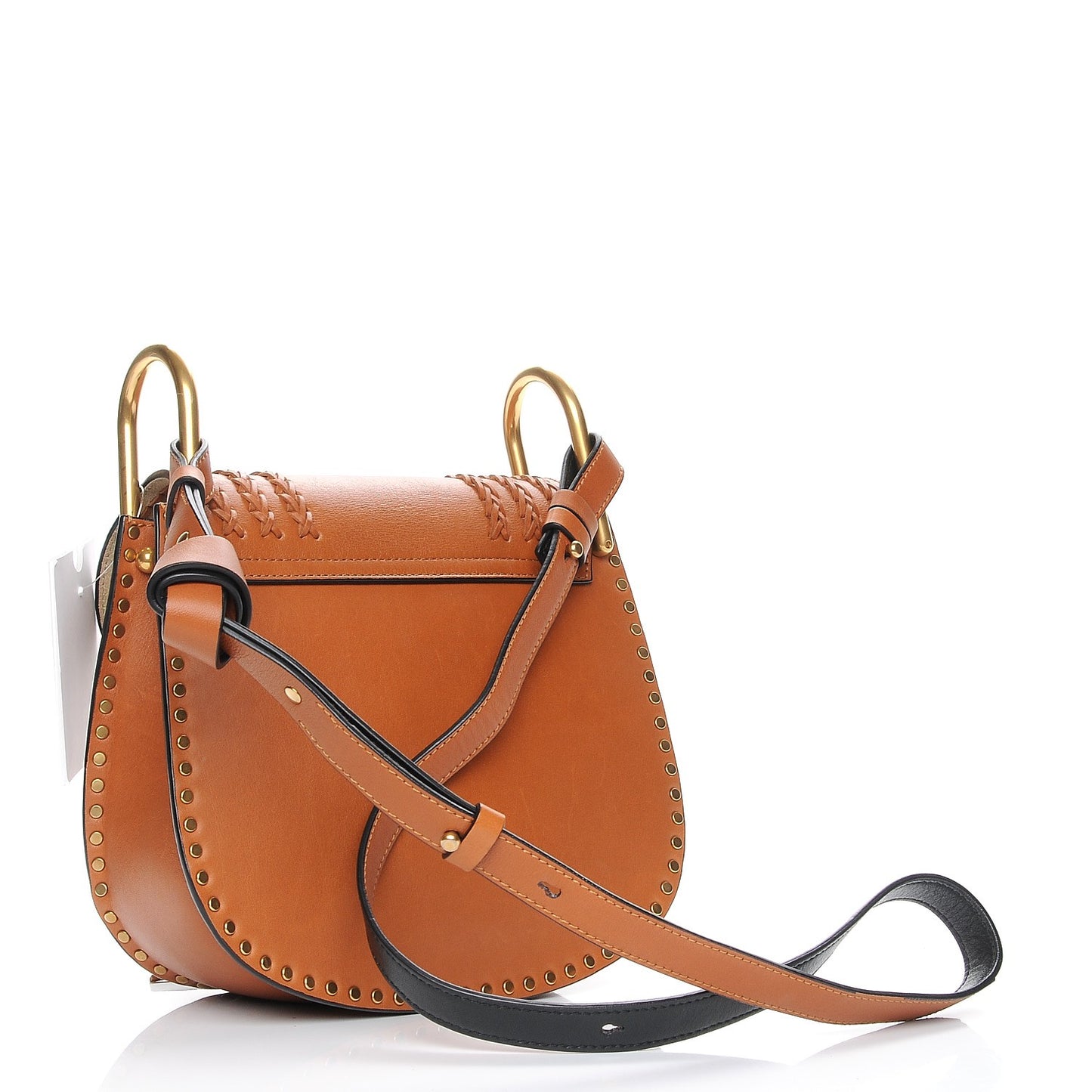 Calfskin Braided Small Hudson Shoulder Bag Caramel