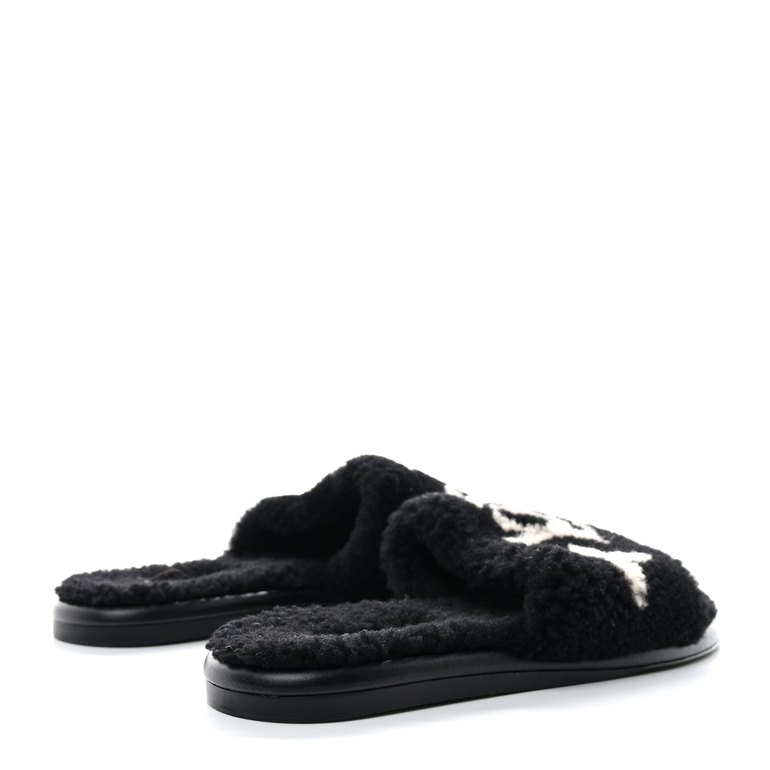 Louis Vuitton Shearling Magnetic Flat Mule 40 Black 4 of 8